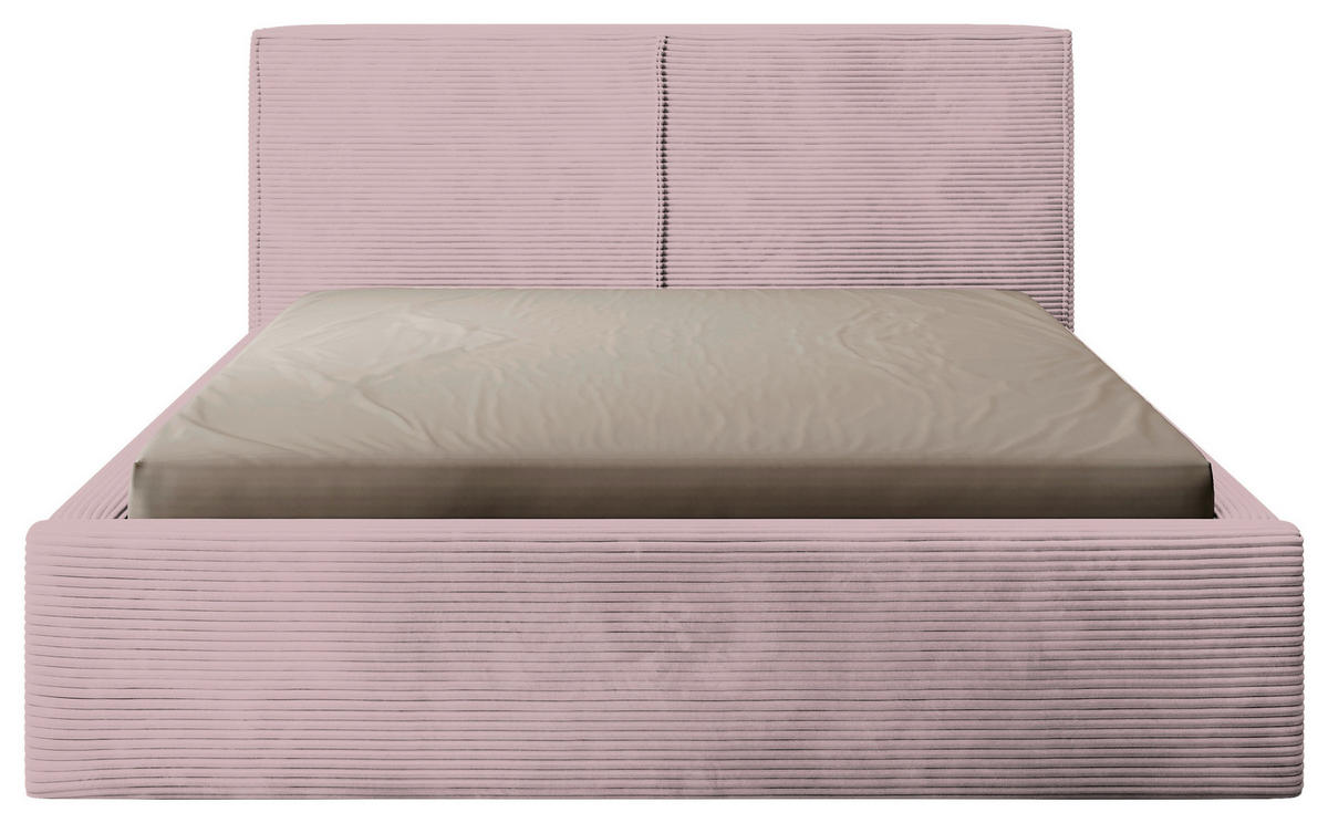 PAT TAPIțAT 180/200 cm  in roz  - roz/negru, Modern, lemn/metal (180/200cm) - MID.YOU