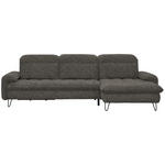 ECKSOFA in Chenille Braun  - Schwarz/Braun, LIFESTYLE, Textil/Metall (310/180cm) - Valnatura