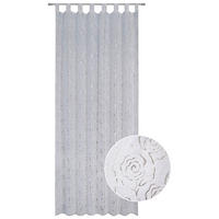 Vorhang mit Schlaufen und transparent  - Weiss, Modern, Textil (140/255cm)