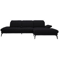 ECKSOFA in Webstoff Schwarz  - Schwarz, Design, Textil/Metall (289/180cm) - Stylife