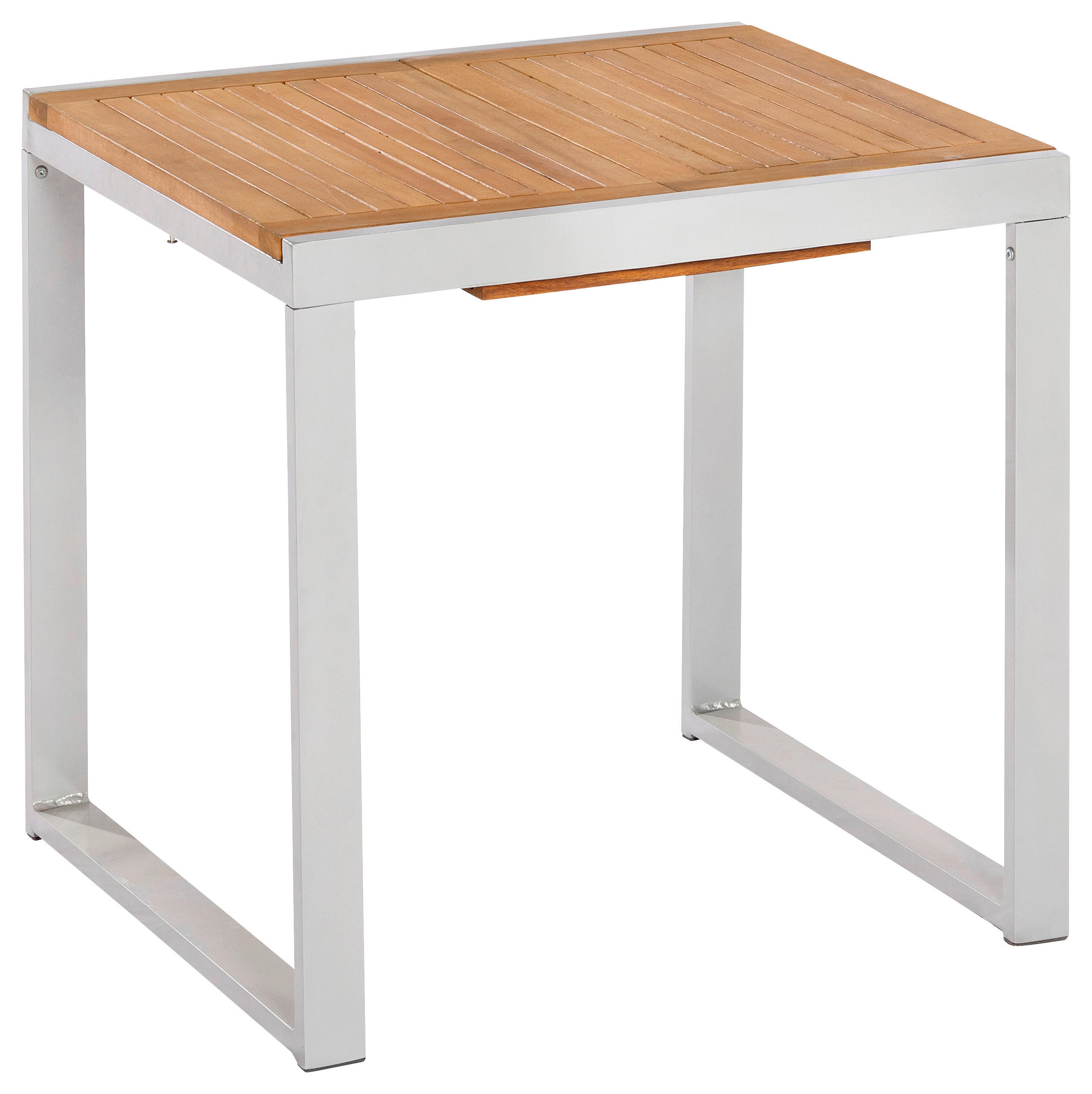 GARTENTISCH Holz, Metall rechteckig  - Silberfarben/Akaziefarben, KONVENTIONELL, Holz/Metall (80-120/74/70cm) - Gardenson