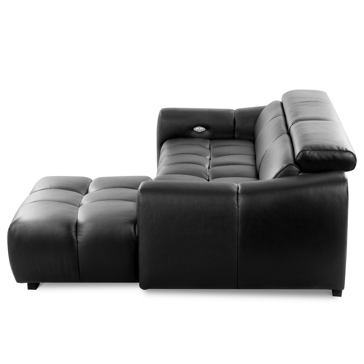 ECKSOFA  Echtleder Anthrazit  - Anthrazit/Schwarz, Design, Leder/Kunststoff (274/177cm) - Livetastic