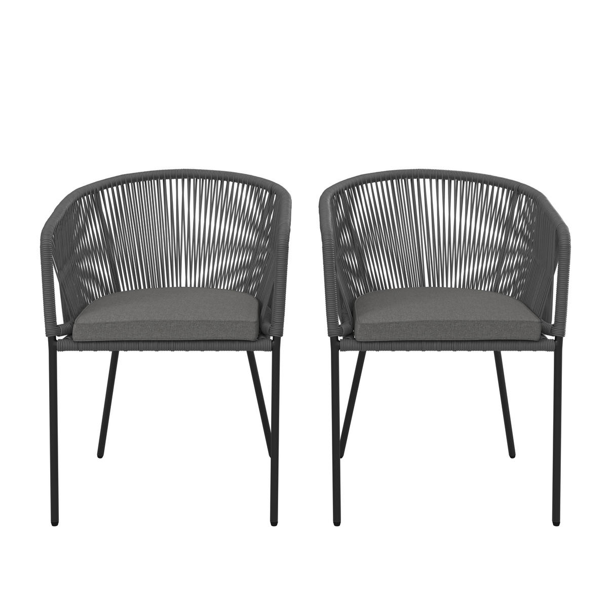 SET STOLICA ZA BAŠTU - tamnosiva, Moderno, metal/tekstil (56/78/59cm) - Bessagi Garden