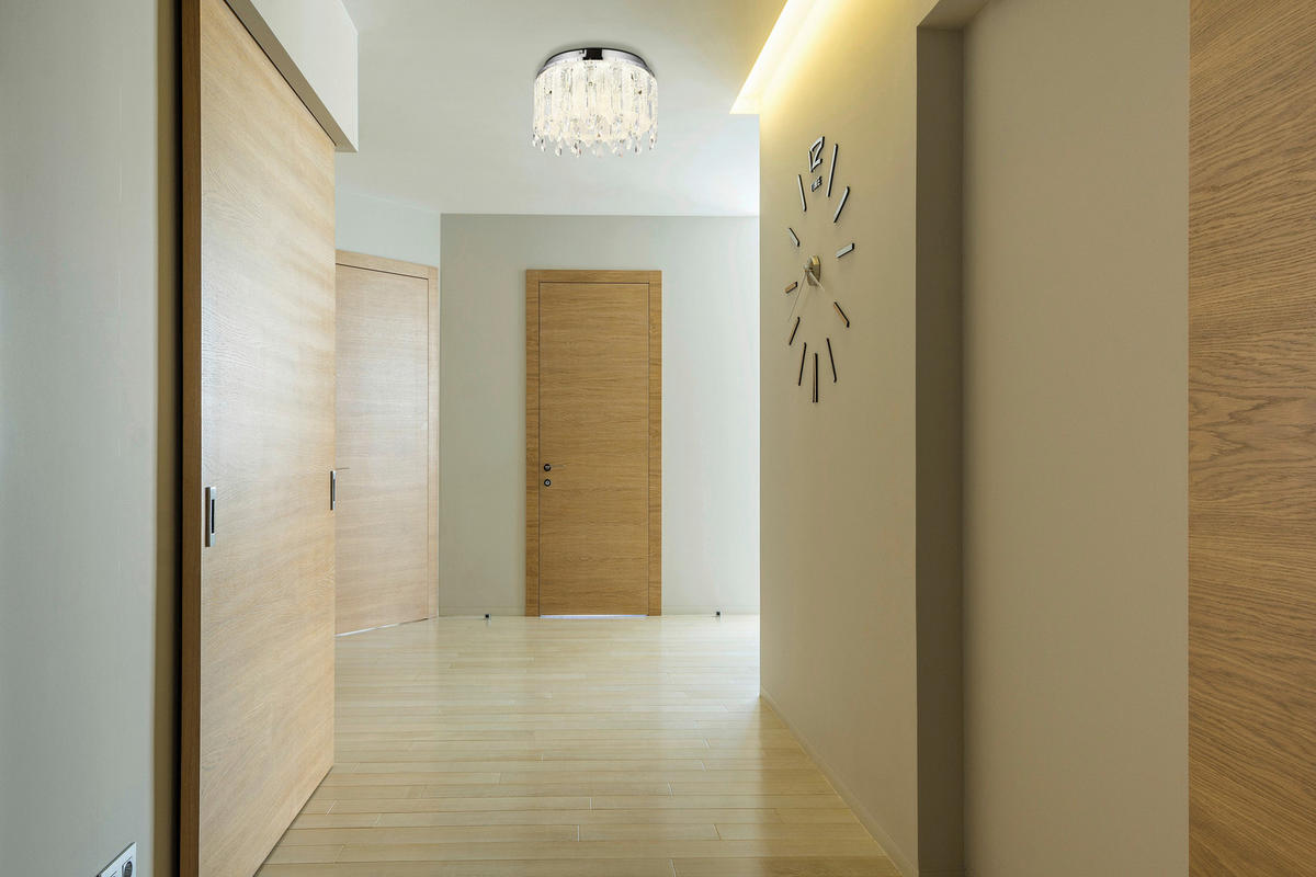 LED-TAKLAMPA 38/26 cm  - klar/kromfärg, Klassisk, metall/glas (38/26cm) - Globo