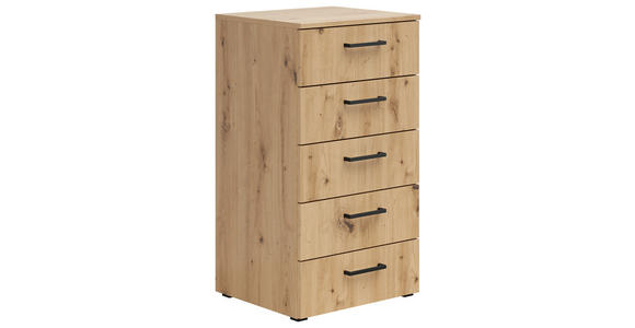 KOMMODE 45/83/40 cm in Eiche Artisan - Anthrazit/Schwarz, MODERN, Holzwerkstoff/Kunststoff (45/83/40cm) - Carryhome