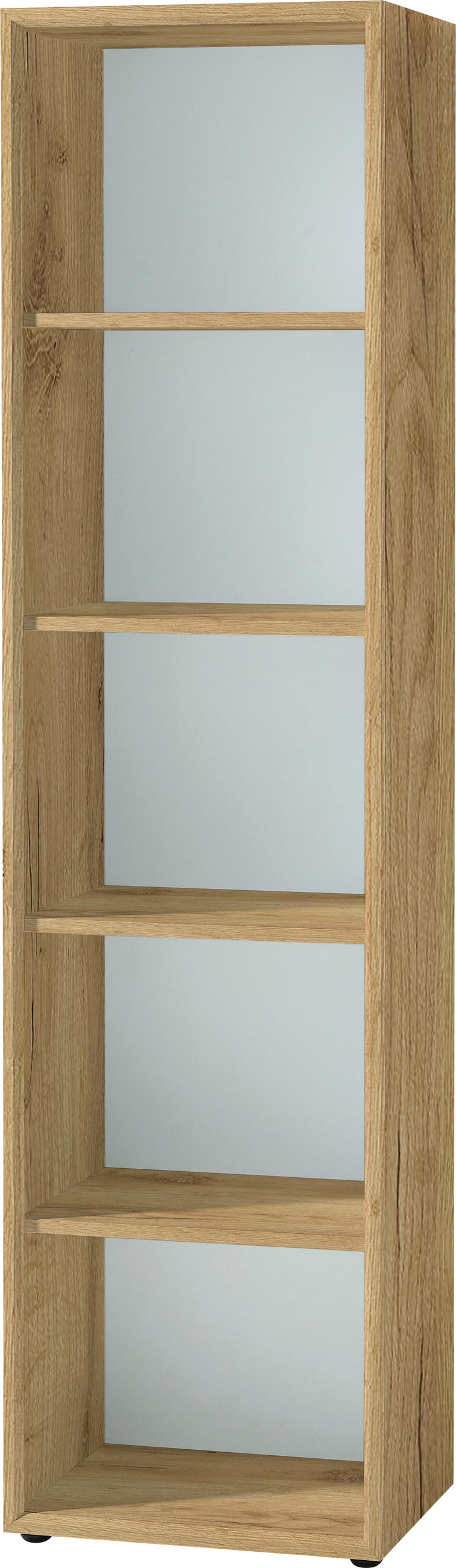 AKTENREGAL Weiß, Eichefarben  - Eichefarben/Schwarz, MODERN, Holzwerkstoff/Kunststoff (50/196/37cm) - Novel