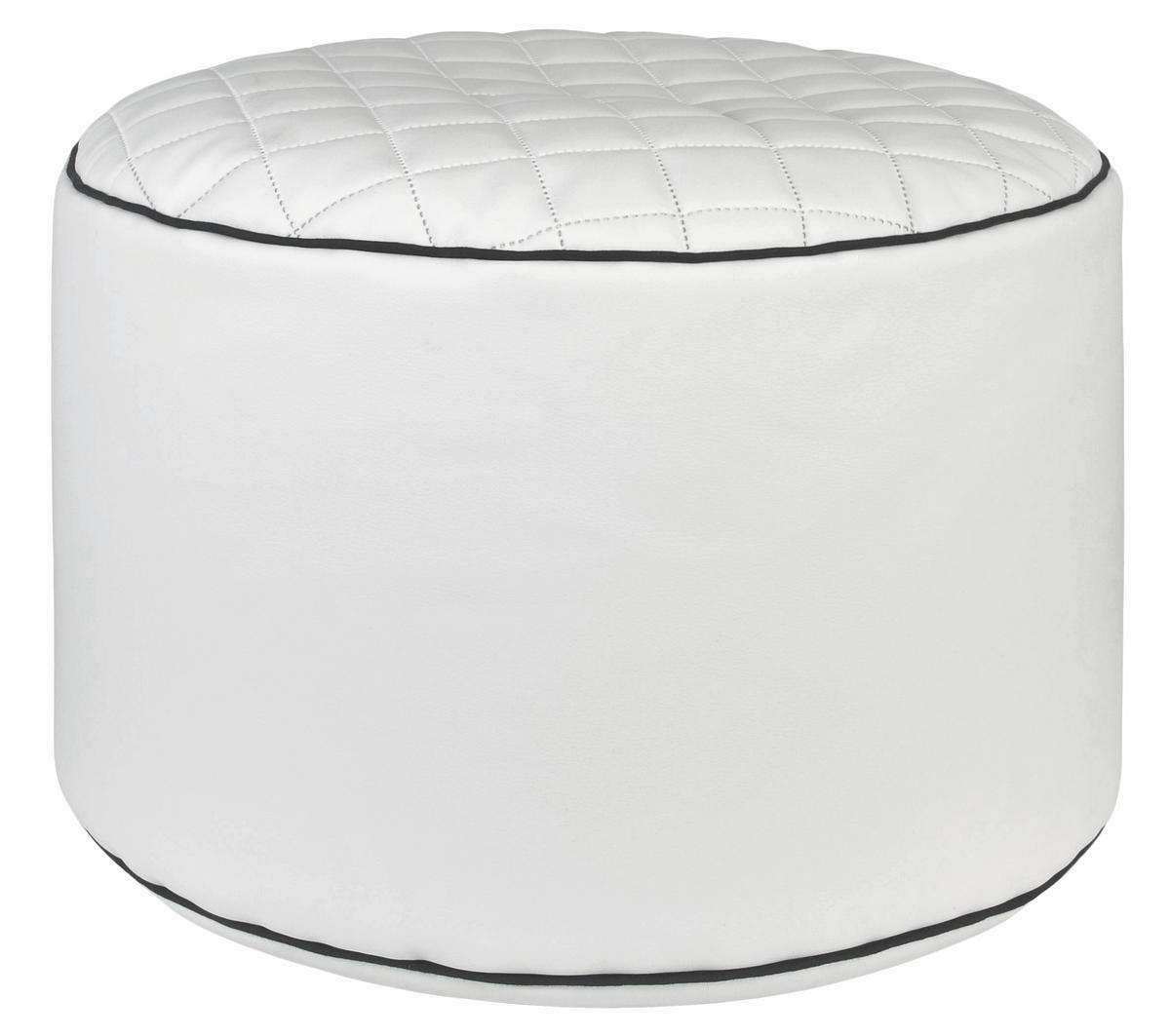 HOCKER in Textil Weiß  - Schwarz/Weiß, Design, Textil (50/30/50cm)