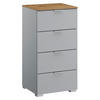 KOMMODE 40/81/42 cm  in Grau, Eichefarben  - Eichefarben/Alufarben, Trend, Holzwerkstoff/Kunststoff (40/81/42cm) - Stylife