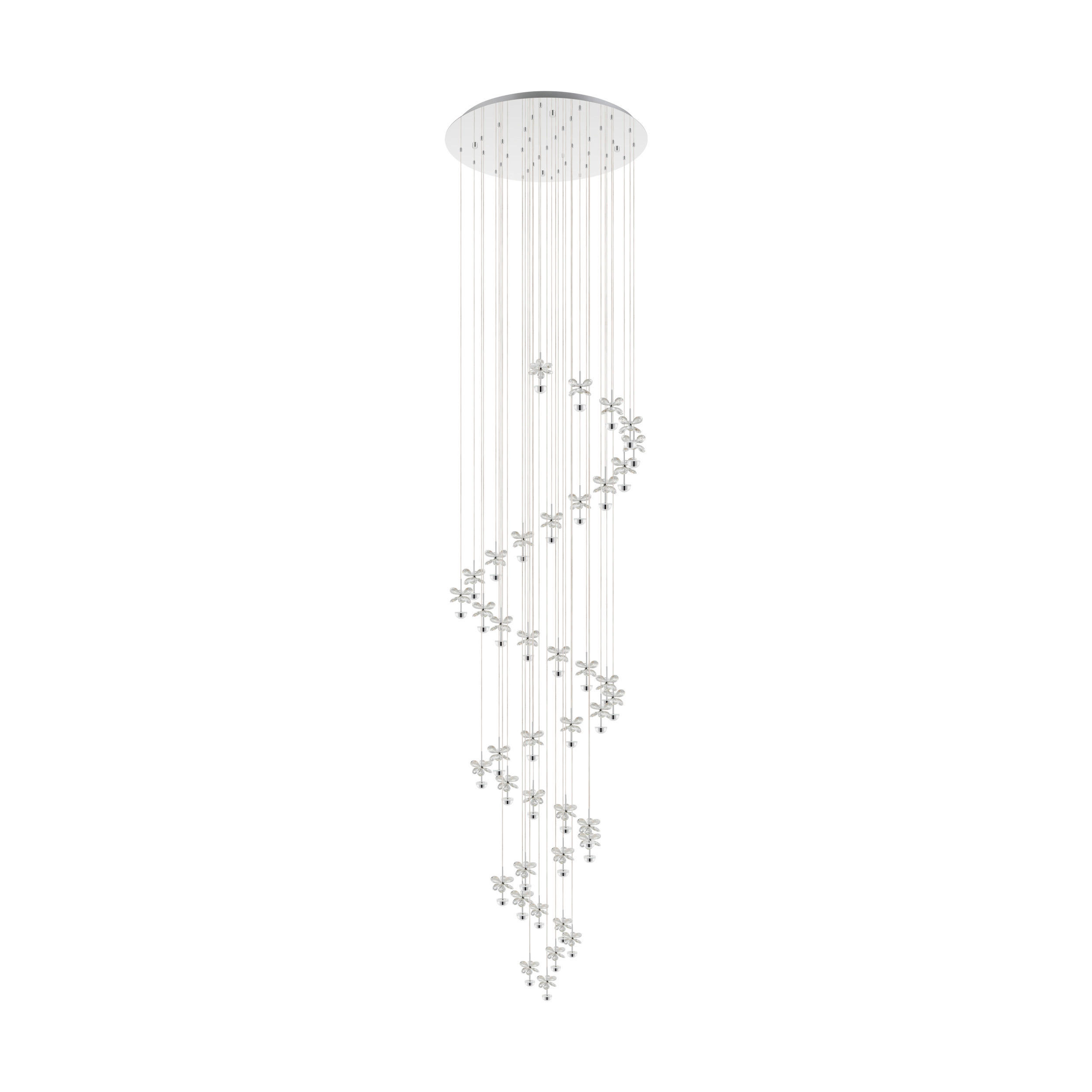 LED-HÄNGELEUCHTE 78/334 cm    - Chromfarben, Basics, Glas/Metall (78/334cm) - Eglo