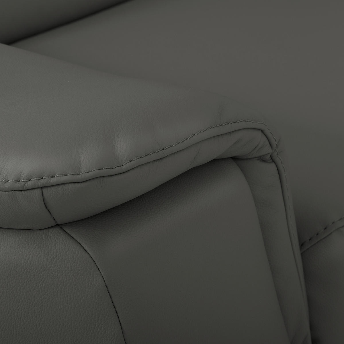 ECKSOFA  in Lederlook Echtleder Anthrazit  - Anthrazit/Silberfarben, Leder/Holz (262/211cm) - Celina Home