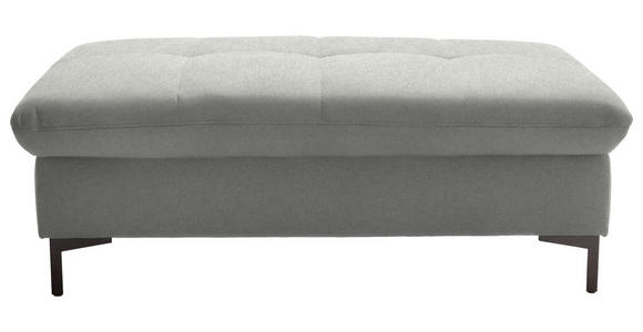 HOCKER in Textil Hellgrau - Hellgrau/Schwarz, Design, Textil (124/46/68cm) - Xora