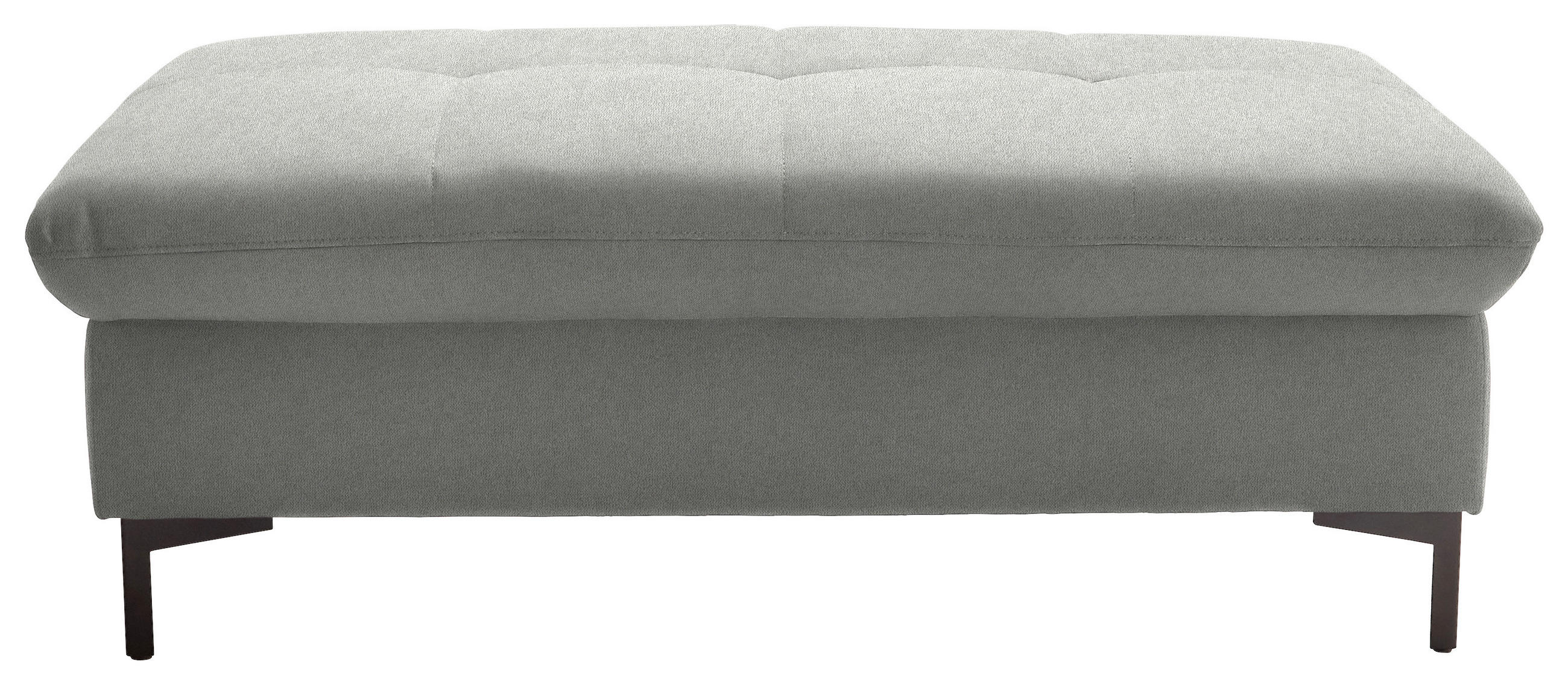 HOCKER in Textil Hellgrau  - Hellgrau/Schwarz, Design, Textil (124/46/68cm) - Xora