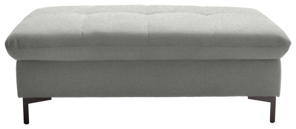HOCKER in Textil Hellgrau  - Hellgrau/Schwarz, Design, Textil (124/46/68cm) - Xora