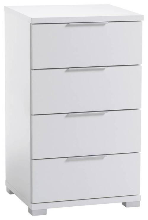 NACHTSCHRANK 46/79/42 cm  - Silberfarben/Weiß, Basics (46/79/42cm) - P & B