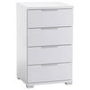NACHTSCHRANK 46/79/42 cm  - Silberfarben/Weiß, Basics (46/79/42cm) - P & B