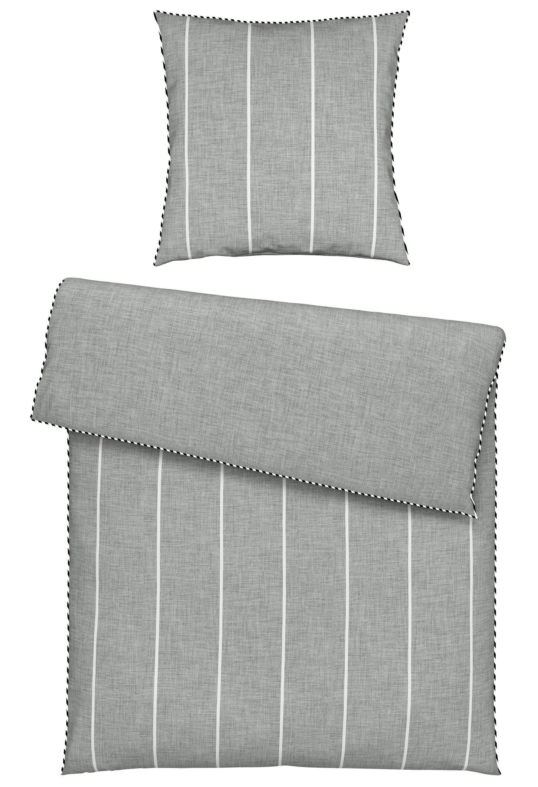 WENDEBETTWÄSCHE Renforcé 135/200 cm - Silberfarben, KONVENTIONELL, Textil (135/200cm) - Novel