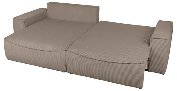 ECKSOFA Taupe Cord  - Taupe/Schwarz, KONVENTIONELL, Kunststoff/Textil (148/265cm) - Carryhome