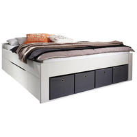 SÄNG MED FÖRVARING 180/200 cm  i vit   - vit/grå, Modern, trämaterial/textil (180/200cm) - Rauch Möbel