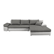 WOHNLANDSCHAFT in Beige, Grau Textil - Beige/Schwarz, Design, Kunststoff/Textil (313/215cm) - Carryhome