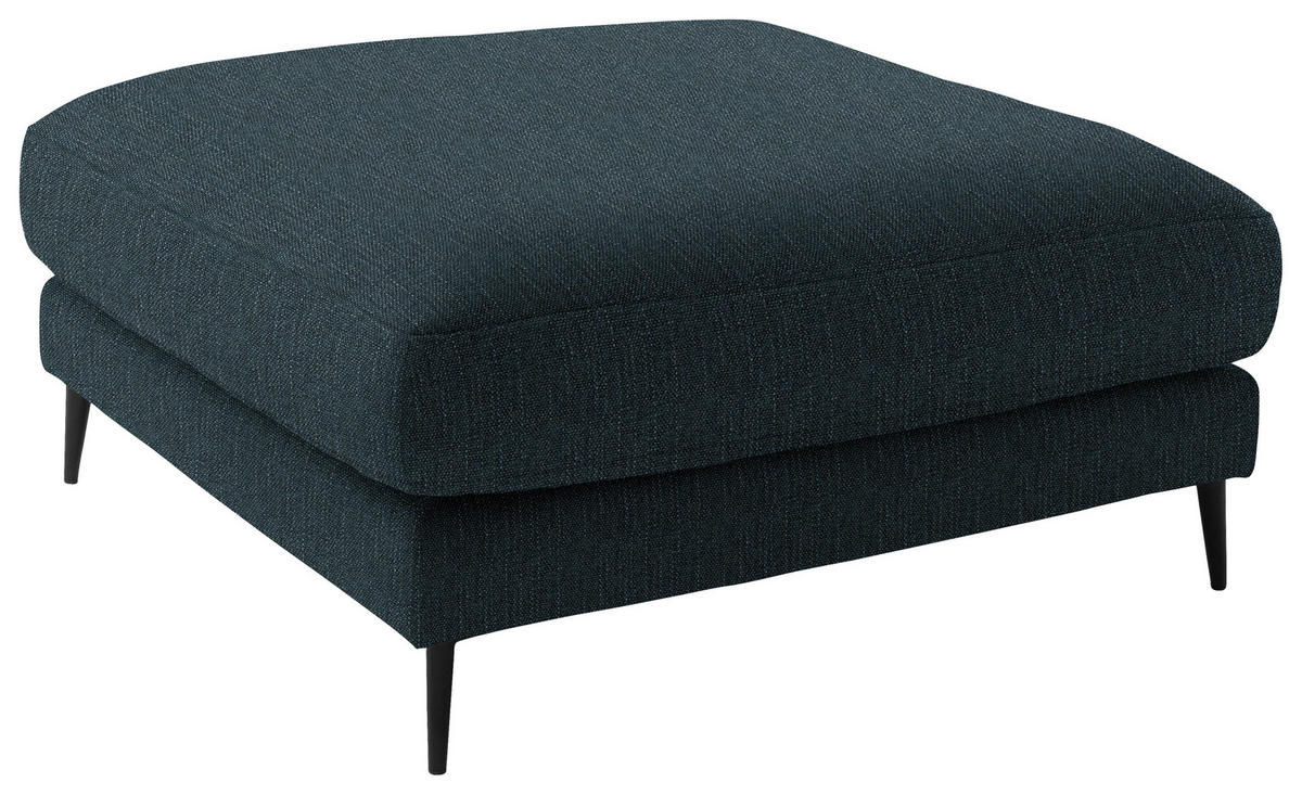 ECKSOFA in Flachgewebe Petrol  - Petrol/Schwarz, Design, Textil/Metall (253/177cm) - Dieter Knoll