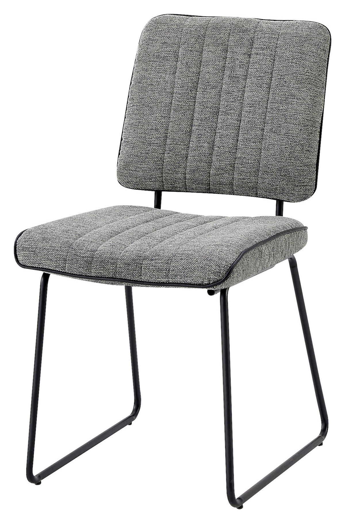 STUHL-SET 2 Stück  in Stahl Webstoff  - Schwarz/Grau, MODERN, Textil/Metall (45/83/61cm) - MID.YOU