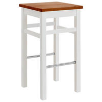 BARHOCKER Weiß, Bernsteinfarben Kiefer massiv  - Bernsteinfarben/Weiß, ROMANTIK / LANDHAUS, Holz (41/74,5/41cm) - Boxxx