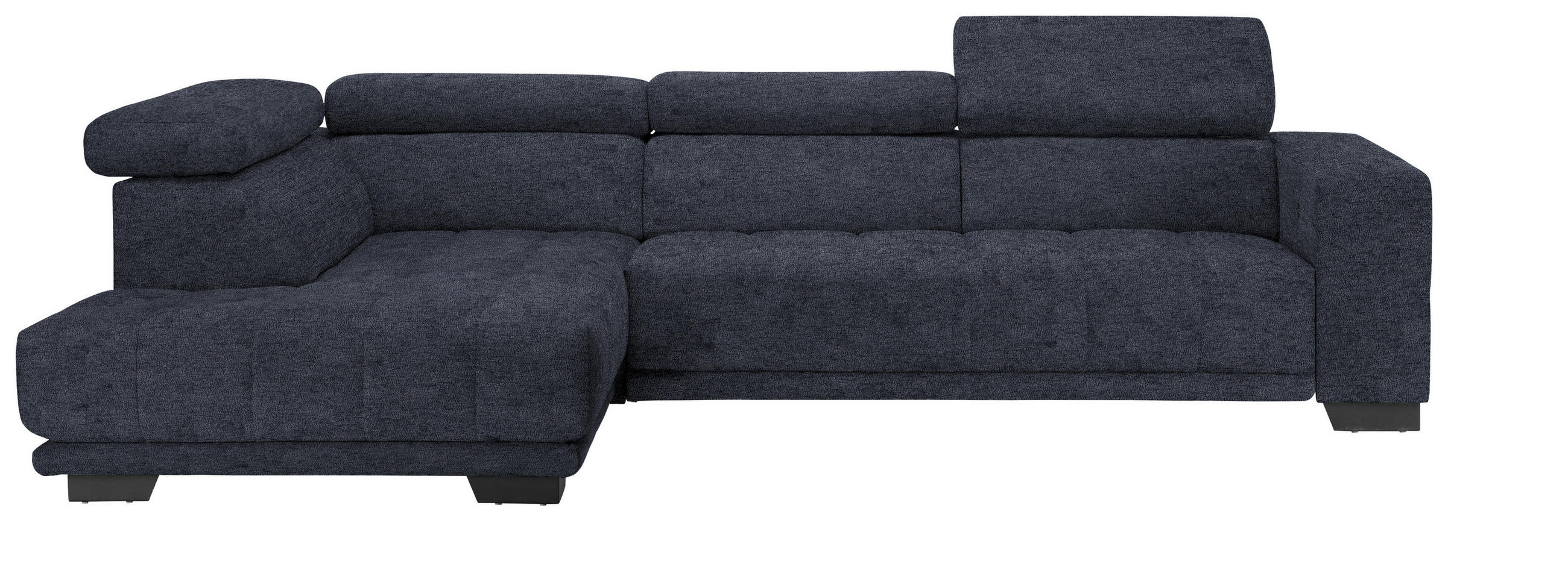 ECKSOFA in Mikrofaser Dunkelgrau  207/301 cm  - Dunkelgrau/Schwarz, Design, Textil/Metall (207/301cm) - Xora
