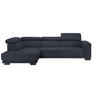 ECKSOFA in Mikrofaser Dunkelgrau  - Dunkelgrau/Schwarz, Design, Textil/Metall (207/301cm) - Xora