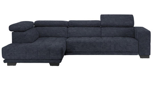 ECKSOFA in Mikrofaser Dunkelgrau 207/301 cm - Dunkelgrau/Schwarz, Design, Textil/Metall (207/301cm) - Xora
