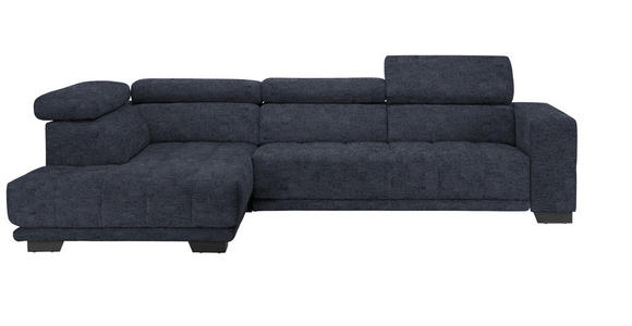 ECKSOFA in Mikrofaser Dunkelgrau  - Dunkelgrau/Schwarz, Design, Textil/Metall (207/301cm) - Xora