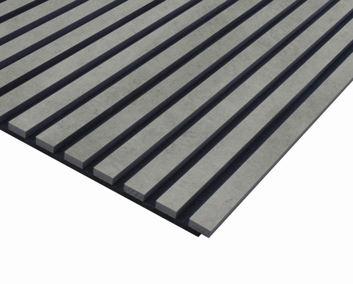 AKUSTIKPANEEL Beton foliert 57.25/1.9/267 cm  - Grau, KONVENTIONELL, Holzwerkstoff/Textil (57.25/1.9/267cm)