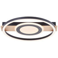 LED-DECKENLEUCHTE   - Hellbraun/Schwarz, Design, Holz/Kunststoff (5/39/37cm) - Brilliant