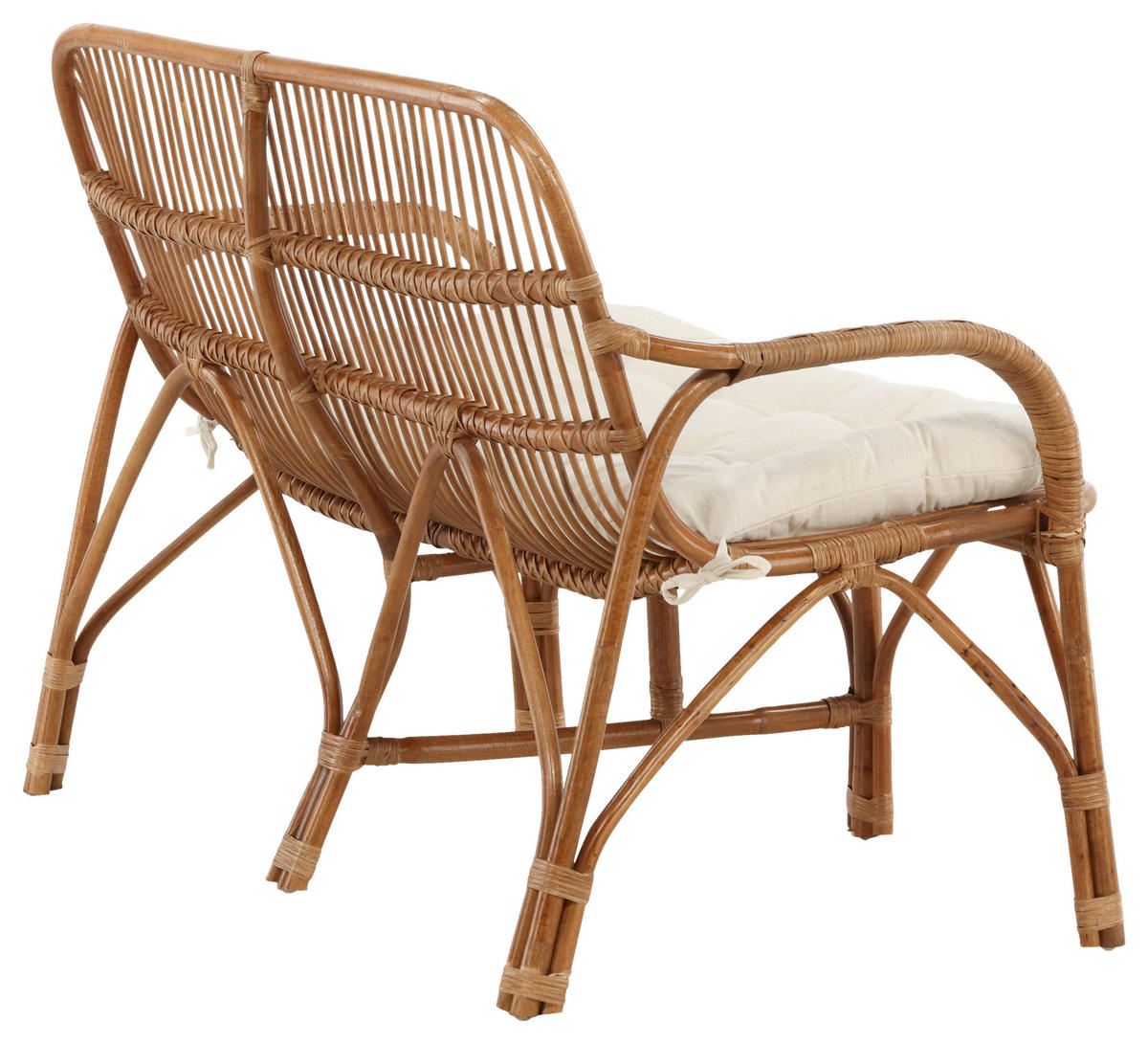 LOUNGESOFA  - Weiß/Naturfarben, KONVENTIONELL, Holz (130/93/82cm) - Gardenson