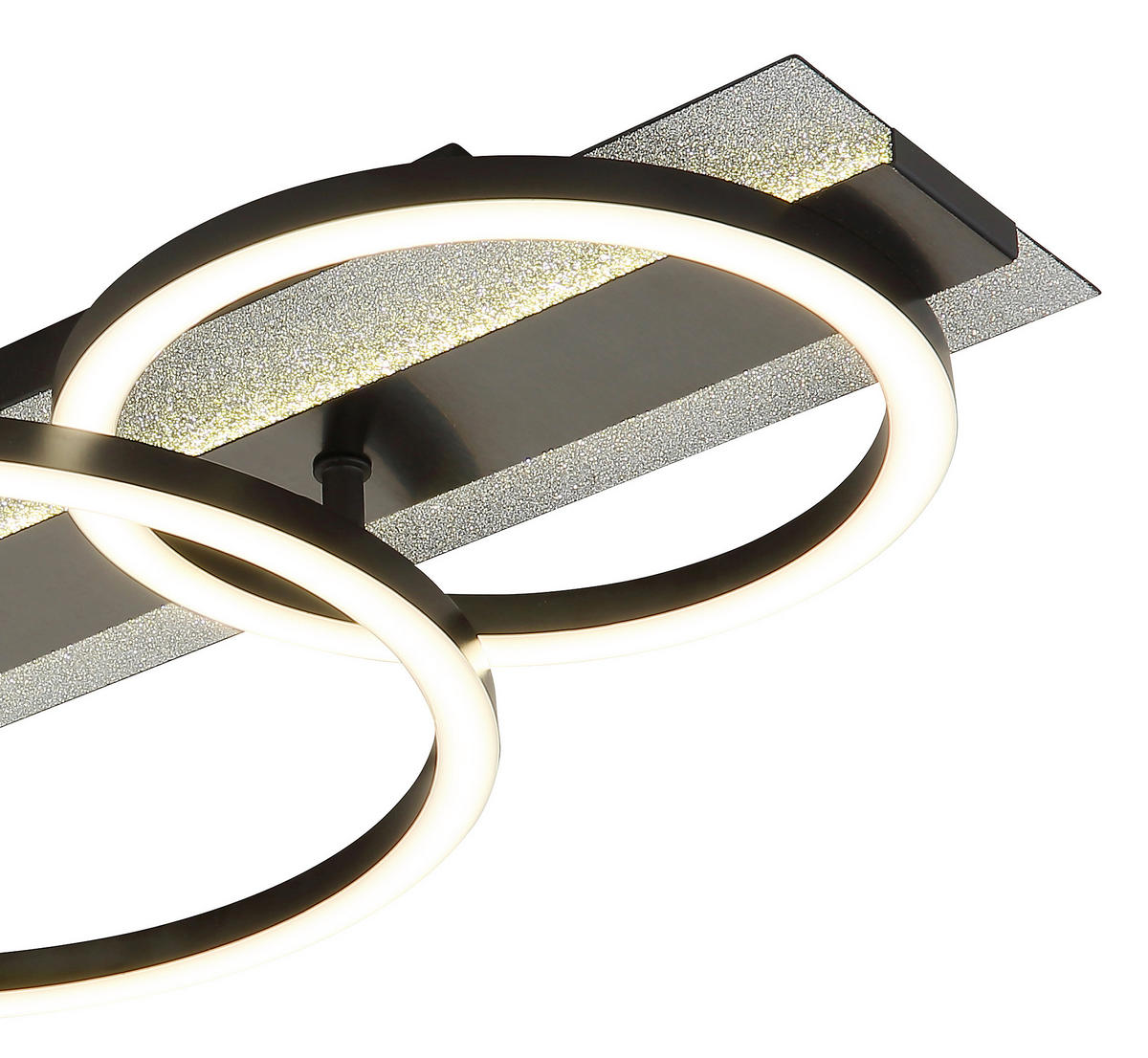 LED-DECKENLEUCHTE 62,2/30/8,8 cm   - Silberfarben/Schwarzchrom, Design, Kunststoff/Metall (62,2/30/8,8cm) - Globo