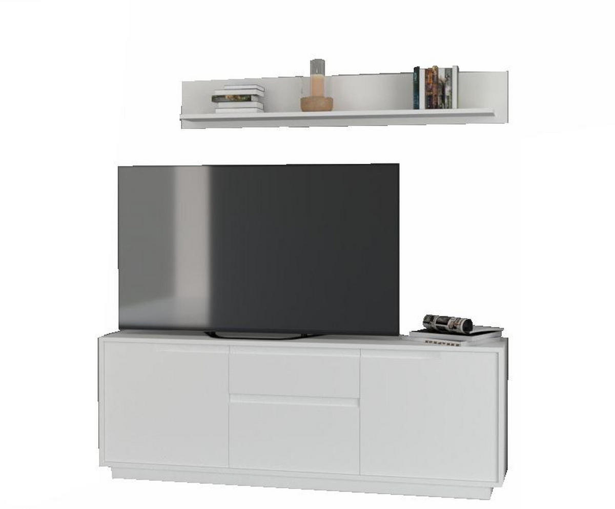 KOMODA POD TELEVIZI, bílá, 169/180/38 cm - bílá, Moderní, kompozitní dřevo (169/180/38cm) - Carryhome