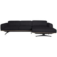 ECKSOFA in Echtleder Dunkelbraun  - Eichefarben/Dunkelbraun, Design, Leder/Holz (305/163cm) - Novel