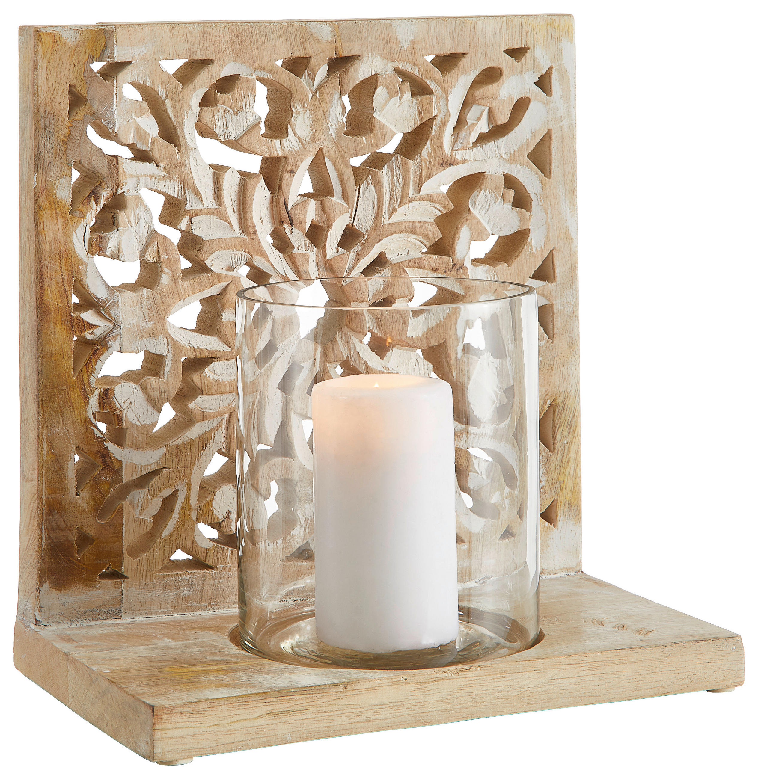 WINDLICHT  - Ahornfarben, Trend, Holz (25/27/16cm)