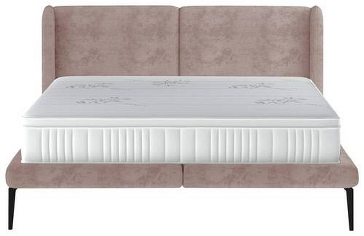 Polsterbett inkl. Matratze Matratze, gepolstertes Kopfteil, Topper Beige 180/200 cm  - Beige/Creme, MODERN, Textil/Metall (180/200cm) - Livetastic