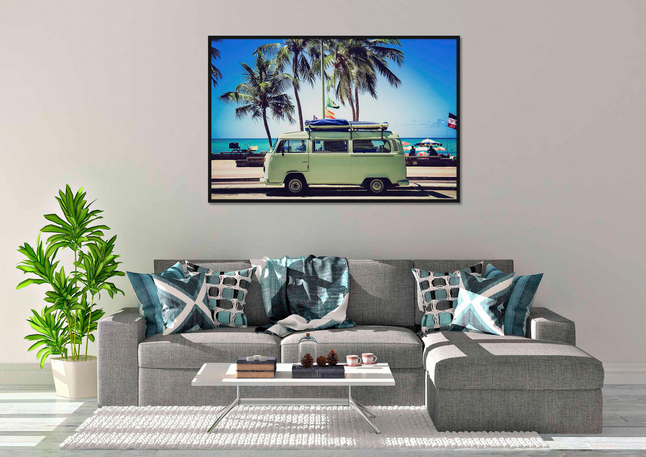 BILD 148/98 cm  - Blau/Schwarz, Design, Holz/Kunststoff (148/98cm)