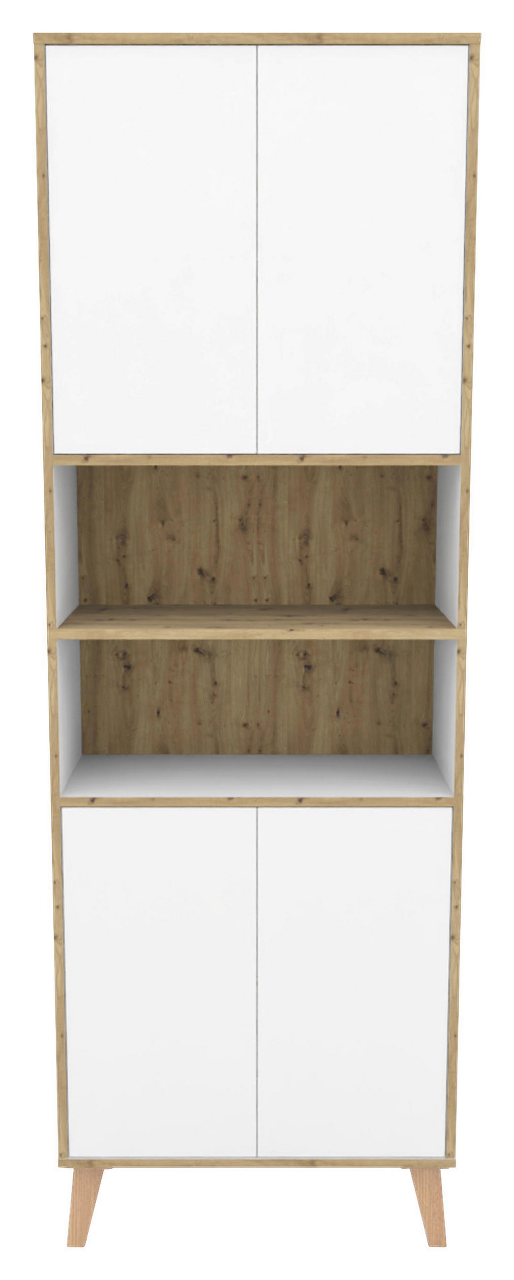 HOCHSCHRANK 66/195/32,5 cm  - Weiß/Eiche Artisan, MODERN, Holzwerkstoff/Kunststoff (66/195/32,5cm) - MID.YOU