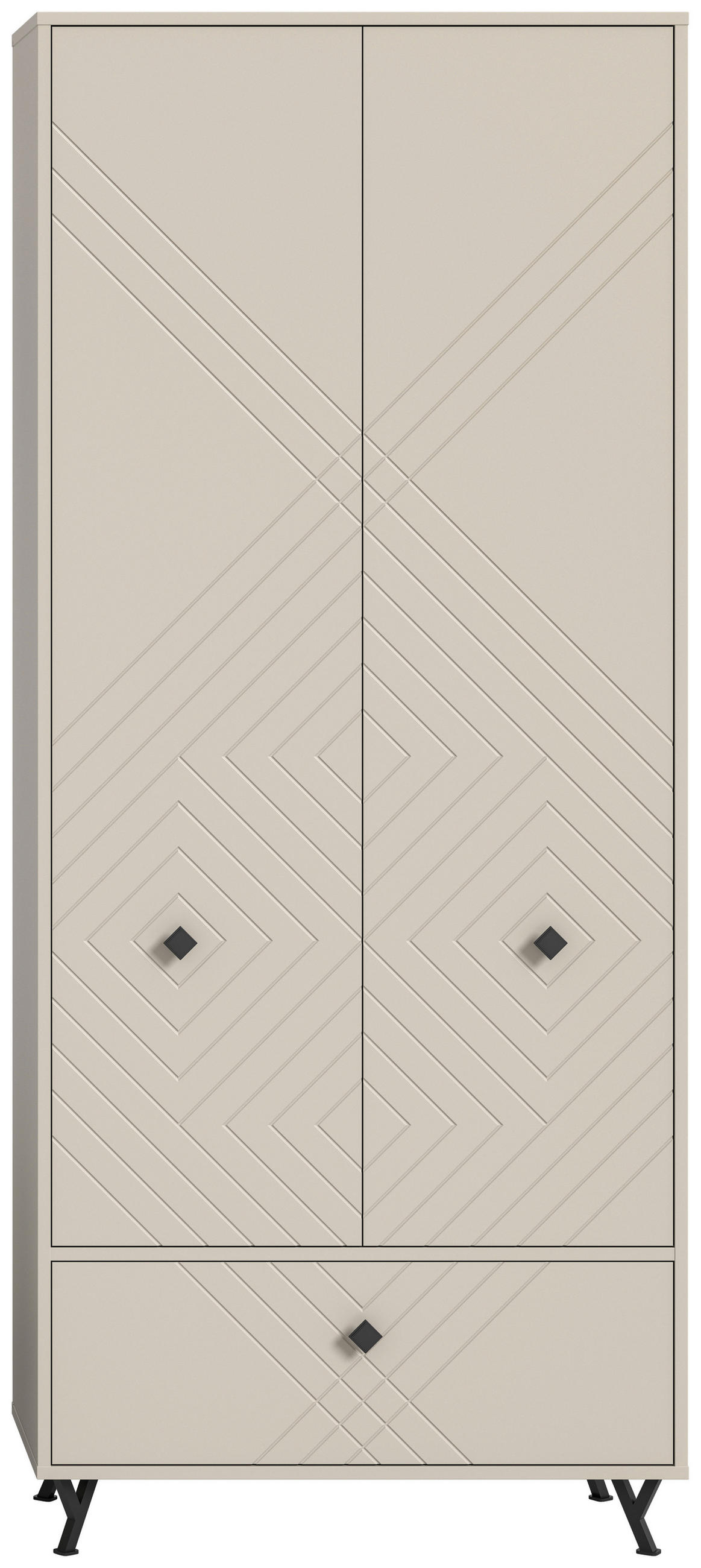 GARDEROBNA OMARA  - Design, kovina/leseni material (80/195/35cm) - MID.YOU