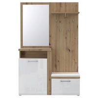 GARDEROBE  in 128,8/201/43,4 cm  - Weiß/Eiche Artisan, MODERN, Holzwerkstoff (128,8/201/43,4cm) - MID.YOU