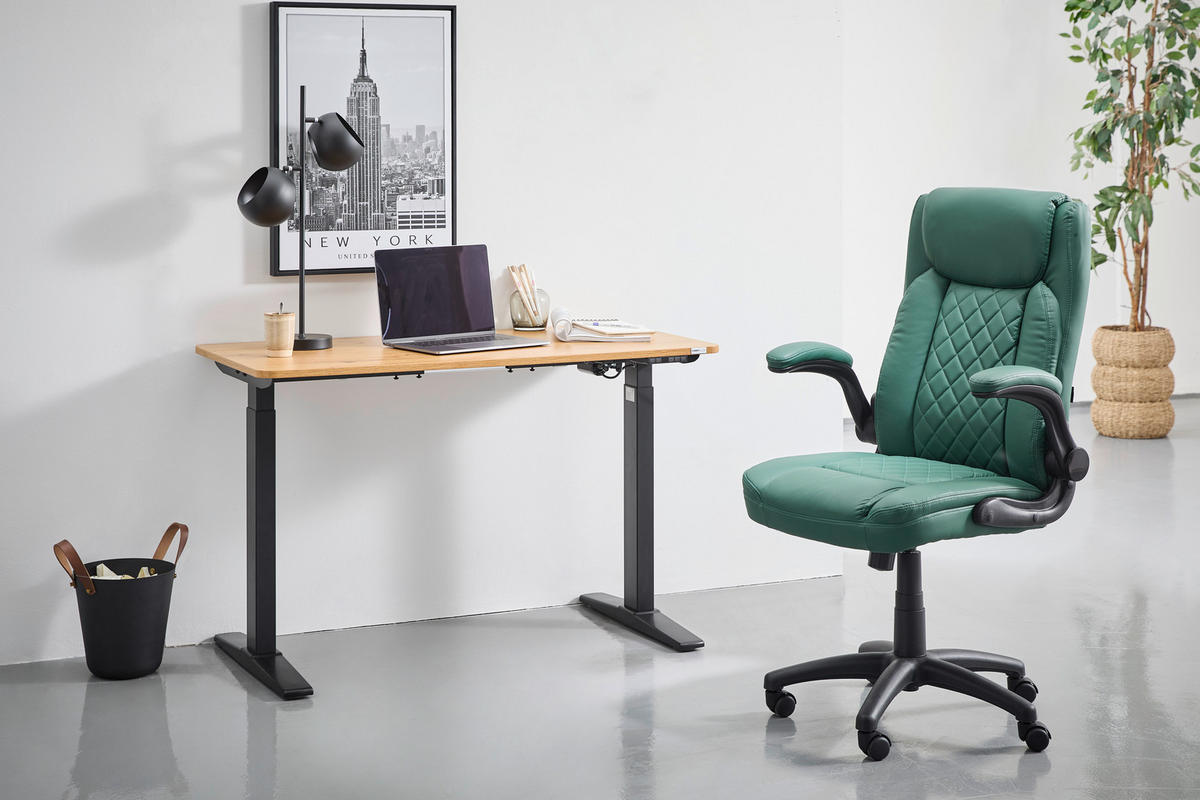 SCHREIBTISCH 120/60/71-116 cm  in Eiche Artisan  - Schwarz/Eiche Artisan, Modern, Holzwerkstoff/Kunststoff (120/60/71-116cm) - Carryhome