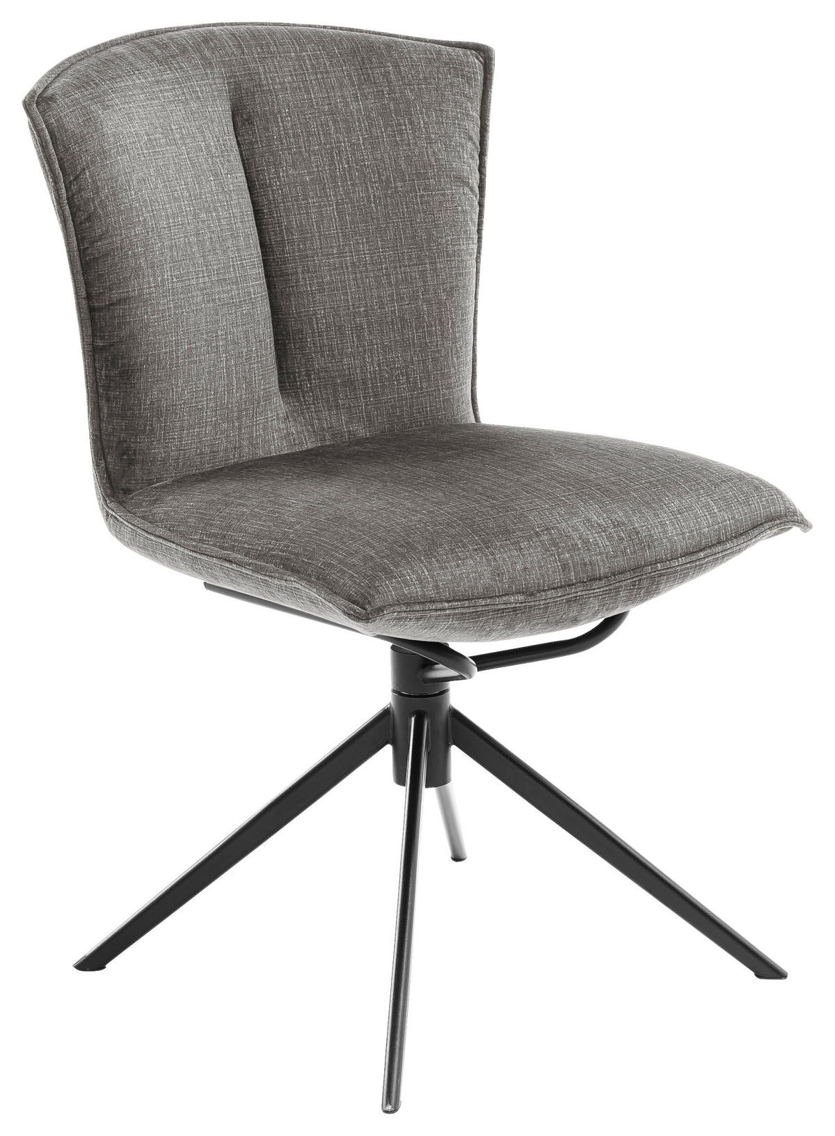 STUHL  in Stahl Velours Metall, Textil  - Anthrazit/Schwarz, Design, Textil/Metall (53/88/62cm) - Novel
