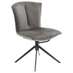 STUHL  in Stahl Velours Metall, Textil  - Anthrazit/Schwarz, Design, Textil/Metall (53/88/62cm) - Novel