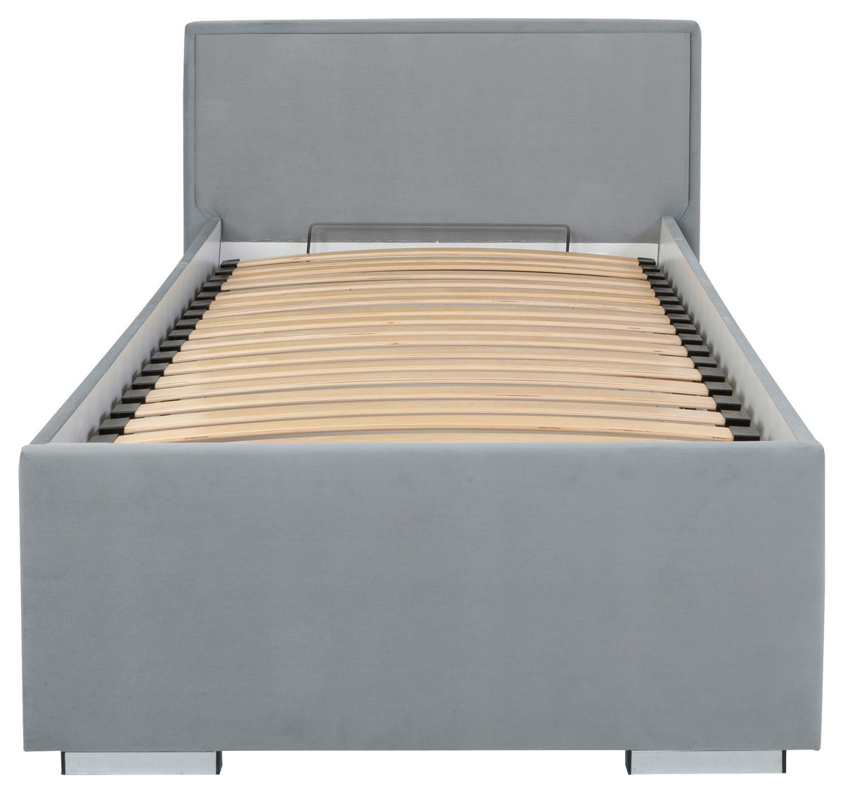 KÁRPITOZOTT ÁGY 90/200 cm  szürke  - króm/szürke, Modern, textil/fa (90/200cm) - MID.YOU