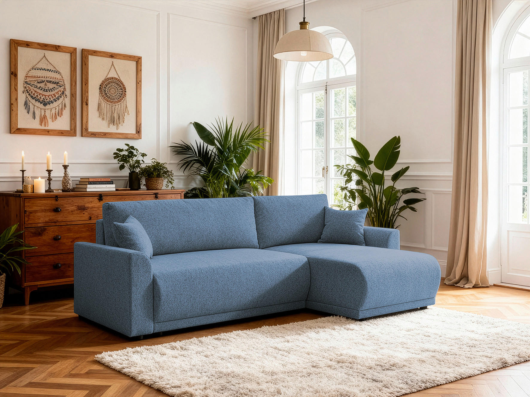 P & B Ecksofa Kimmy Blau 233x146 cm