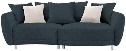 BIGSOFA in Chenille Dunkelgrau  - Dunkelgrau/Silberfarben, Design, Kunststoff/Textil (243/72/143cm) - Carryhome