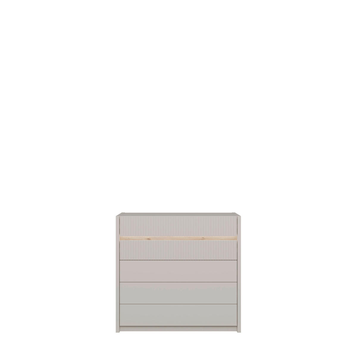 KOMODA, barve hrasta, peščene barve  - barve hrasta/bež, Trend, umetna masa/leseni material (100,3/93,9/41,7cm) - Hom`in