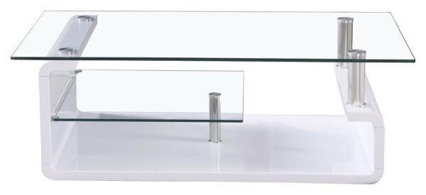 KLUB STOLIĆ bijela  metal, staklo, drvni materijal  - bijela, Design, staklo/drvni materijal (120/40/65cm) - Xora